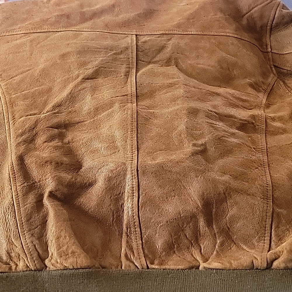 Vtg Wilsons Brown  Leather Bomber Jacket Sz L - Picture 8 of 11
